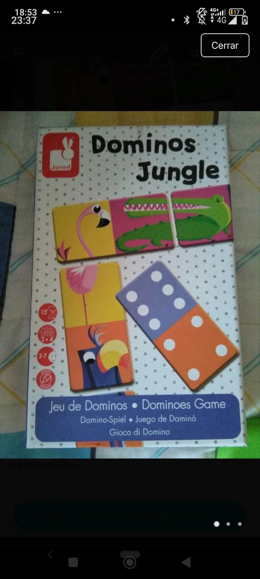 Dominó infantil animales Janod nuevo